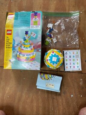 LEGO Birthday Cake Set - Yellow, Blue, Pink